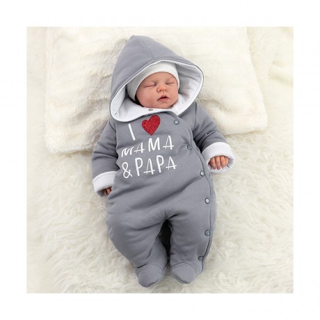 Baby Sweets Schneeanzug I love Mama Papa Schneeanzuge fur Jungen Зимний комбинезон I love Mama Papa Зимний комбинезон для мальчиков