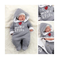 Baby Sweets Schneeanzug I love Mama  Papa Schneeanzuge fur Jungen Зимний комбинезон I love Mama Papa Зимний комбинезон для мальчиков