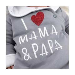 Baby Sweets Schneeanzug I love Mama  Papa Schneeanzuge fur Jungen Зимний комбинезон I love Mama Papa Зимний комбинезон для мальчиков