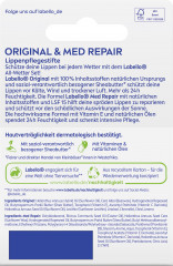 Labello Original &amp; Med Repair LSF 15, Набор бальзамов для губ с маслом ши и пантенолом для питания и ухода при сухости, Original и Med Repair SPF 15, 2 × 4,8 г