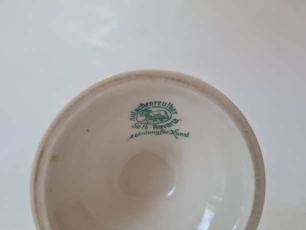 Hutschenreuther Selb.Bavaria Винтажная Ваза в форме тюльпана с позолотой, 21см х 8,5см, Германия, 1960-70гг.