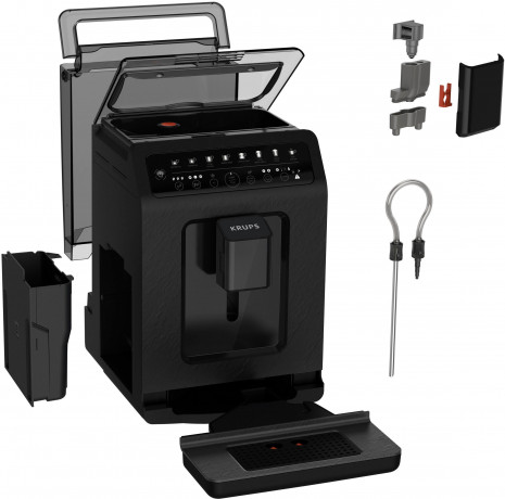 Krups Krups Kaffeevollautomat EA897B Evidence ECOdesign, aus 62%* recyceltem Kunststoff, bis zu 90% recycelbar, inkl. Emsa Travel Mug im Wert von UVP 25,99 Полностью автоматическая кофемашина Krups EA897B Evidence ECOdesign, на 62 %* изготовленная из пер