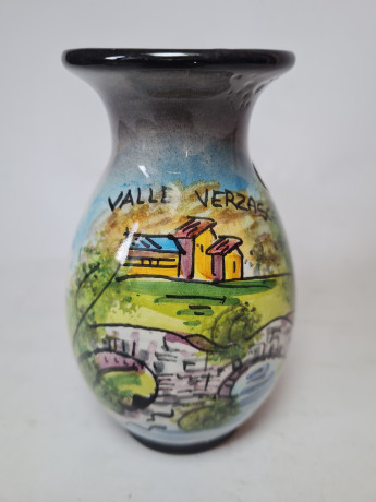 Dipinto A Mano Ваза для цветов "Пейзаж", ручная роспись, 12,5 x 7 см, Италия, 1960-70гг.