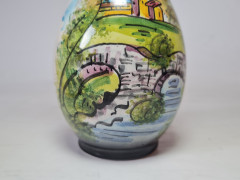 Dipinto A Mano Ваза для цветов &quot;Пейзаж&quot;, ручная роспись, 12,5 x 7 см, Италия, 1960-70гг.