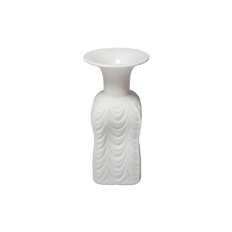 Konigl.pr.Tettau Белая фарфоровая ваза с рельефным рисунком, 12,5 x 6 см, Германия, 1960-70гг.