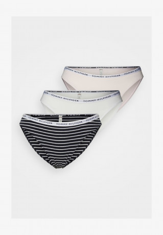 Tommy Hilfiger BIKINI PRINT 3 PACK Briefs white/light pink 3 НАБОР С ПРИНТОМ БИКИНИ Трусы белый/светло-розовый