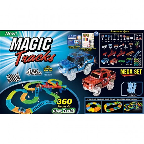 Debuy Magische Bauklotze Schiene Leuchtendes Schienenauto 360pcs Elektroauto Kinderspielzeug Magische Blockspur Волшебные блоки Track Light Up Track Car 360pcs Electric Car Детские игрушки Magic Block Track