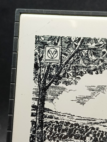 Панно декоративное винтажное Meissen с видами Германии, керамич.плитка, в оловянной раме, 16 х 16 см, ГДР, 1970-80гг.