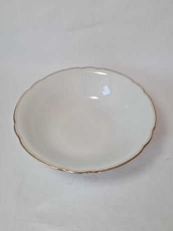 Сервировочная тарелка винтажная Bareuther Bavaria, белый фарфор с позолоченным ободком, 23 x 7 см, Германия, 1960-70гг.