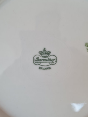 Сервировочная тарелка винтажная Bareuther Bavaria, белый фарфор с позолоченным ободком, 23 x 7 см, Германия, 1960-70гг.
