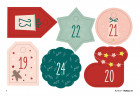 folia Adventskalender 2026-Set Juteoptik, 24 Saeckchen, Folia Адвент-календарь 2026 в джутовом стиле для самостоятельного наполнения, 24 мешочка с бирками
