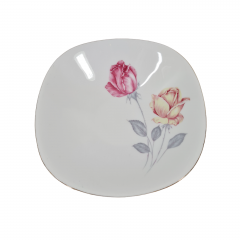 Тарелка винтажная Winterling Roslau Bavaria c розами, квадратная, фарфор, 19 см, Германия, 1960-70гг.