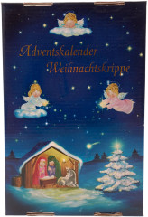 Adventskalender Weihnachtskrippe mit Holzstall, Рождественский адвент-календарь-вертеп с деревянной конюшней и 24 фигурками