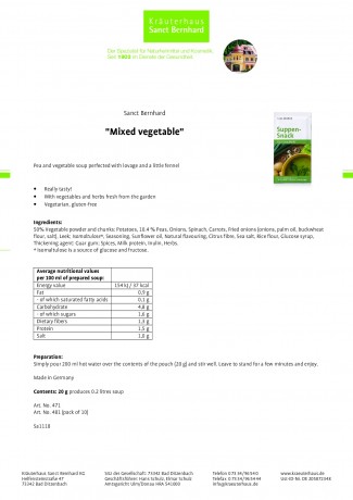 Krauterhaus Sanct Bernhardt Soup snack "Mixed vegetable" (pack of 10), 200 г