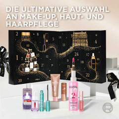 L'Oreal Paris Mini-Beauty Adventskalender 2026, косметический адвент-календарь с макияжем и уходом за лицом и волосами, 24 подарка