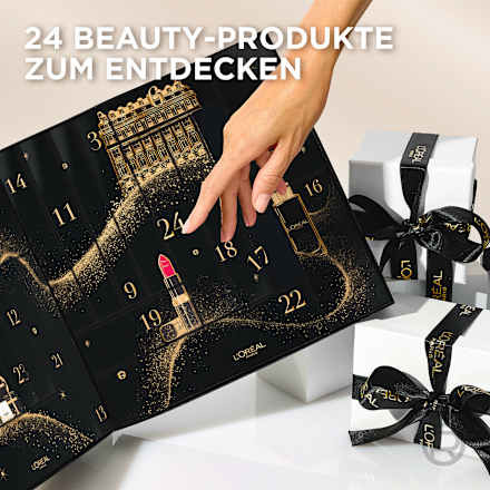 L'Oreal Paris Mini-Beauty Adventskalender 2026, косметический адвент-календарь с макияжем и уходом за лицом и волосами, 24 подарка