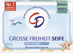 CD Milde Seife Grosse Freiheit 100 g, Мягкое растительное мыло с ароматом свежего бриза, 100 г