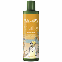 WELEDA Vitality Shower Cream Sanddorn, 400 ml, Облепиховый крем-гель для душа Vitality с грейпфрутом и мандарином, 400 мл