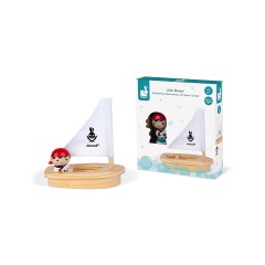 Janod Badespielzeug Wasserspritzer-Pirat mit Boot Игрушка для ванной с брызгами воды пират с лодкой