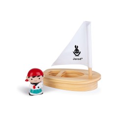 Janod Badespielzeug Wasserspritzer-Pirat mit Boot Игрушка для ванной с брызгами воды пират с лодкой
