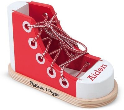 Melissa Doug Deluxe-Sneaker aus Holz zum Schnuren кроссовки Deluxe на шнуровке