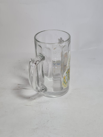 Немецкие пивные кружку винтажные Rastal / Fuftenberg с изображением шутов, стекло, 0.25 л, 12.5 см, 4 шт., Германия, 1970-80гг.