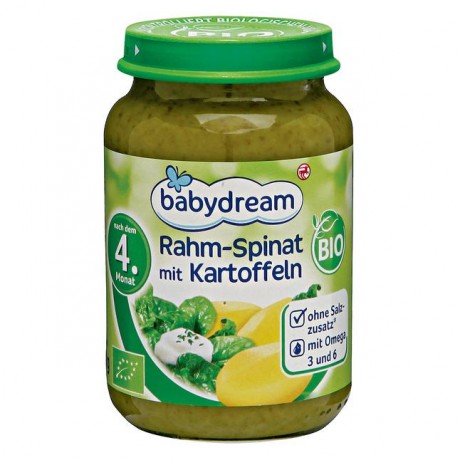 babydream Bio Menu Rahm-Spinat mit Kartoffeln 190 г