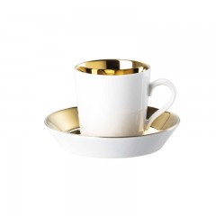 Arzberg Arzberg Tric Sunshine - Gold titanisiert Espressoobertasse 0,10 L  mit Untertasse 10 cm Arzberg Tric Sunshine - Чашка для эспрессо с титановым покрытием 0,10 л с блюдцем 10 см