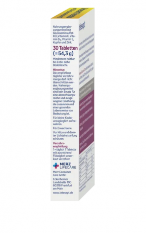 tetesept Glucosamin 1250  Tabletten  30st, Таблетки глюкозамина 1250 с высокими дозами витаминов D3 и C, 30шт