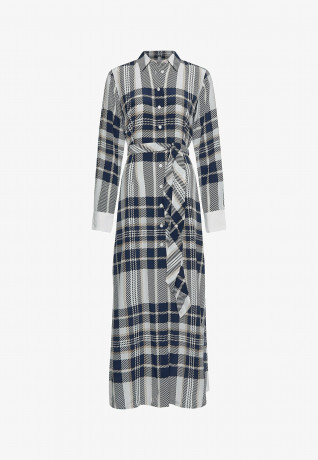 Tommy Hilfiger Shirt dress icon large chk  ecru  pitch blue Рубашка-платье значок большой chk экрю смола синий