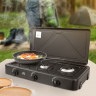 T24 T24 Gaskocher 3 flammig Camping Gaskocher inkl. Gasschlauch und Druckminderer Газовая плита T24 3 — газовая плита для кемпинга с пламенем, включая газовый шланг и редуктор давления