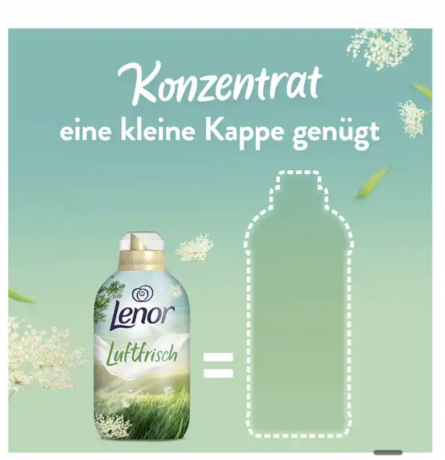 Lenor Weichspuler Konzentrat Luftfrisch Landwiese 50 WL, Кондиционер для стирки белья "Свежесть летнего луга", 50 загрузок (700мл)