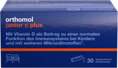 Orthomol junior C plus Granulat Himbeer/Limette 30 sticks x 2 packs, Ортомол джуниор С+ с Витаминами D и C, селеном и цинком для иммунитета, здоровья, роста и развития детей с 4-х лет, гранулы в стиках со вкусом малины и лайма, 30 шт x 2 упаковки