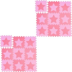 relaxdays 18 x Puzzlematte Sterne rosa-pink 18 x коврик-пазл звезды розово-розовые