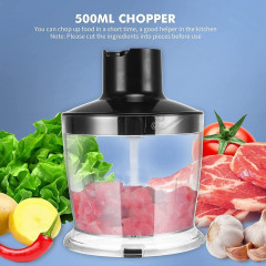 Mutoy Mutoy Stabmixer, Stabmixer Elektrischer, Purierstab Edelstahl, Purierstab mit abnehmbarem edelstahl Mixfuss, Mix- und Messbecher Schwarz ( 800W 5 in 1)  Ручной блендер Mutoy, электрический ручной блендер, очищающий стержень из нержавеющей стали, очи