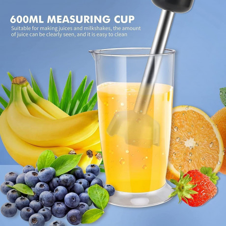 Mutoy Mutoy Stabmixer, Stabmixer Elektrischer, Purierstab Edelstahl, Purierstab mit abnehmbarem edelstahl Mixfuss, Mix- und Messbecher Schwarz ( 800W 5 in 1)  Ручной блендер Mutoy, электрический ручной блендер, очищающий стержень из нержавеющей стали, очи