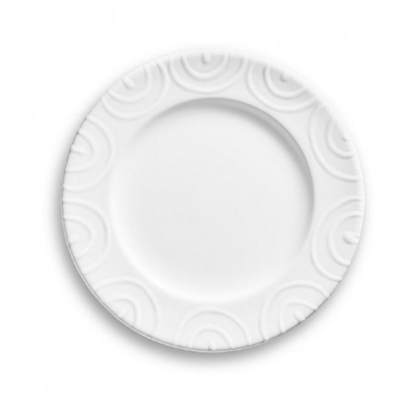 Gmundner Keramik Gmundner Keramik Weissgeflammt Dessertteller / Fruhstucksteller Gourmet d: 18 cm / h: 1,8 cm Керамическая десертная тарелка Gmundner с белым пламенем / тарелка для завтрака для гурманов г: 18 см / высота: 1,8 см