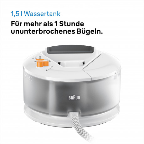 Braun Braun Dampfbugelstation CareStyle Compact IS2132WH, 1500 ml Wassertank, weiss, max. Dampfmenge 400g/min, Ruckwartsbugeln uber Knopfe  Паровая гладильная станция Braun CareStyle Compact IS2132WH, резервуар для воды 1500 мл, белый, максимальное количе