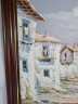 Картина винтажная J.Pascal, изображение домов в светлых тонах, деревянная рама, 54,5 x 46 см, Германия, 1960-1970гг.