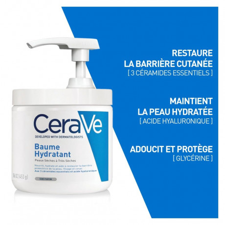 CeraVe Moisturising Cream for Body and Face with Pump Dispenser, Увлажняющий крем CeraVe для тела и лица, с помповым дозатором, для сухой и очень сухой кожи, с гиалуроновой кислотой и 3 основными керамидами, без отдушек454 г