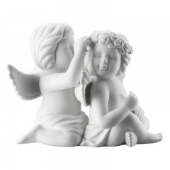 Rosenthal Rosenthal Engelpaar mit Blumenkranz gross weiss matt 12,5 cm Розенталь пара ангелов с венком из цветов большие белые матовые 12,5см