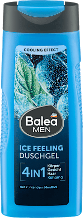 Balea MEN Duschgel Ice Feeling 4in1, 300 ml, Охлаждающий гель для душа Ice Feeling 4 в 1 с ментолом, 300 мл