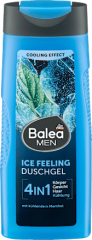 Balea MEN Duschgel Ice Feeling 4in1, 300 ml, Охлаждающий гель для душа Ice Feeling 4 в 1 с ментолом, 300 мл