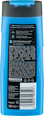 Balea MEN Duschgel Ice Feeling 4in1, 300 ml, Охлаждающий гель для душа Ice Feeling 4 в 1 с ментолом, 300 мл
