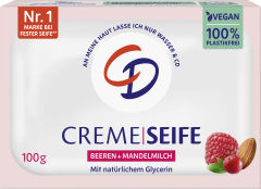 CD Cremeseife Beeren &amp; Mandelmilch 100 g, Крем-мыло с ягодным ароматом и миндальным молоком для мягкого очищения, 100 г