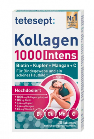 tetesept Kollagen 1000 Intens 30 St, Коллаген 1000 Интенс 30 штуки