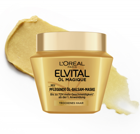 L'Oreal Paris Elvital Oel Magique Pflegende Oel-Balsam-Maske, 300 ml, Питательная маска-бальзам с маслом камелии для сухих волос, мягкость до 72 часов без жирных следов, 300 мл