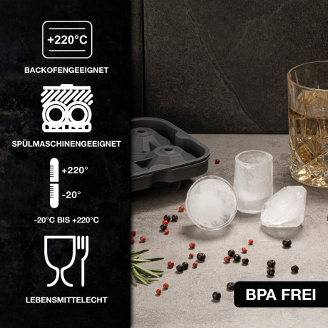 Moritz & Moritz Moritz & Moritz Eiswucrfelformen 3-er Set grau Набор форм для кубиков льда Moritz & Moritz, 3 шт.