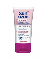 Sunozon Anti-Age Komplex Sonnenfluid SPF 50 Cолнцезащитный флюид SPF 50, для лица, с гиалуроном и Q10, антивозрастной, водостойкий, 50 мл