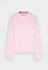 Tommy Hilfiger CABLE ALL OVER SWEATER Jumper iconic pink СВИТЕР ПО ВСЕМУ КАБЕЛЮ джемперы культовый розовый